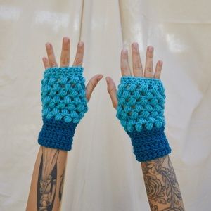 Tranquil Turquoise Handmade Crochet Hand Warmers